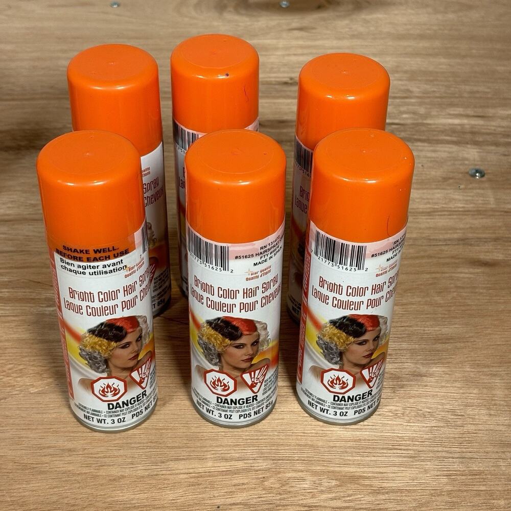 Color Hair Spray 3oz-Orange Set Of‎ 6